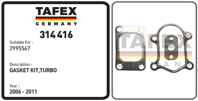 Gasket Kit, Turbo — TAFEX 314416 product image